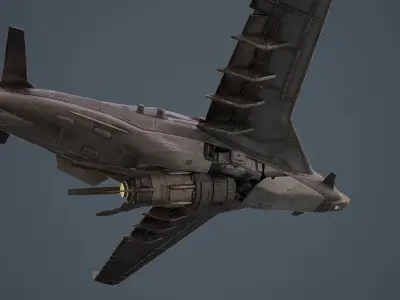 scifi-model531 old airplane flying in sky 3D model