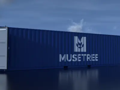 Shipping Container 40ft Rigged Low-poly 3D model
