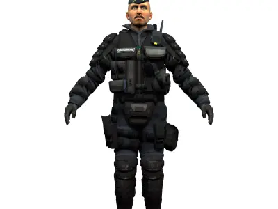 Agent from the game CSGO Jacques Beltram 3D model