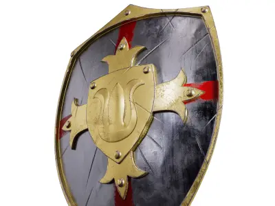 Knight Crusader shield 02- Low-poly 3d model Low-poly 3D model