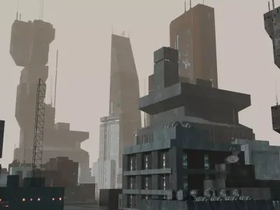 Sci Fi City 15 Low-poly 3D model