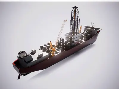 Modern Generic Drill Ship 3D model