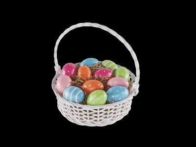 Easter Eggs Basket 04 3D model