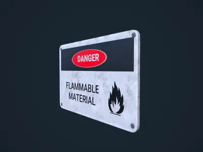 Danger Sign Low-poly 3D model purchase