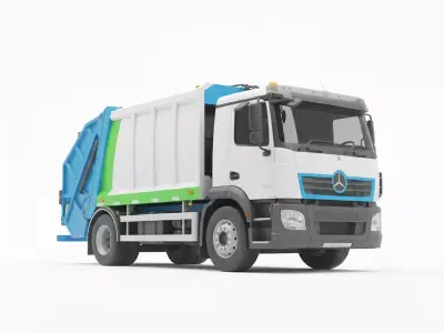 Modern Refuse Collector Garbage Truck Low-poly 3D model