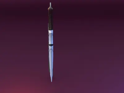 Low poly dagger with scabbard Low-poly 3D model