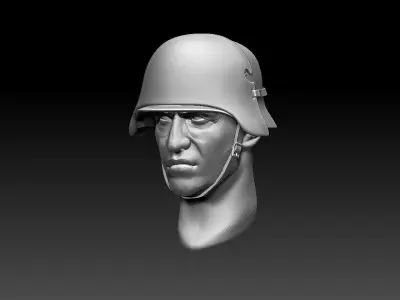 helmet head of soldier in 3D print model purchase