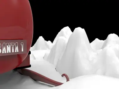 Santa Sleigh Free 3D model buy