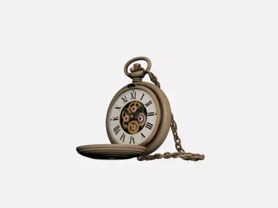Mechanical Pocket Watch 3D Model Classic Roman Numeral Timepiece 3D model