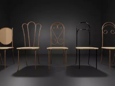 5 Wooden Chair for free Free low-poly 3D model
