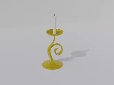 golden candle 3D model