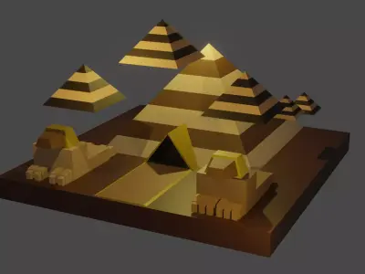 Future low poly floating pyramid Free low-poly 3D model