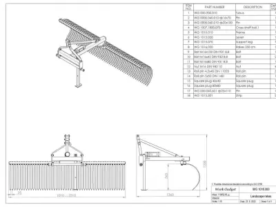WG 1016 - STL Landscape rakes  3D model