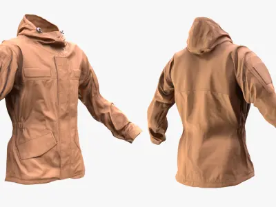 Tactical Jacket 25 - All MH Bodies and UE5 Skeletons - Rigged Low-poly 3D model