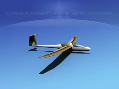Venture Sailplane Low-poly 3D model 6