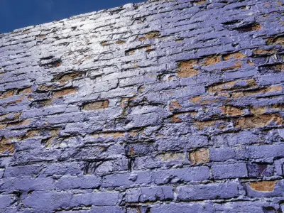 UE Damaged brick walls part 01 Low-poly 3D model