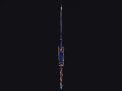 Sword Magical Cutting Fantasy Melee Dagger Iron Blade Saber Low-poly 3D model 4