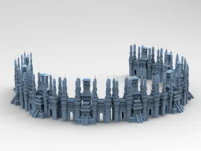 Ancient Ruler City Hyboria Walls  3D model