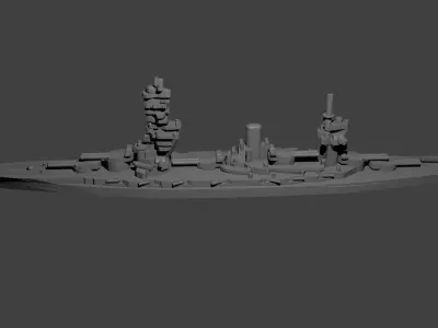 Japanese Fuso Class Battleship 3D print model