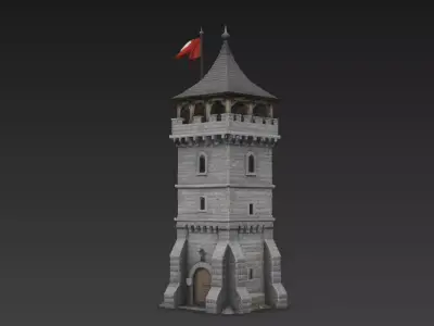 Medieval Stone Watchtower  Realistic Photogrammetry 3D Model 3D model