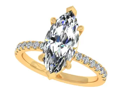 3 ct Marquise Solitary Ring 3D print model purchase