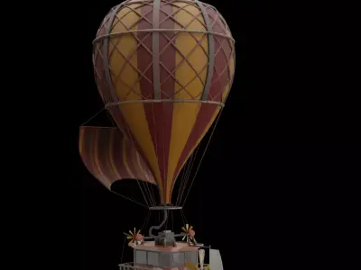 Steampunk Hot Air Balloon 3D model