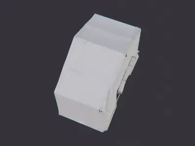 Military fob tent cap with green cloth Low-poly 3D model