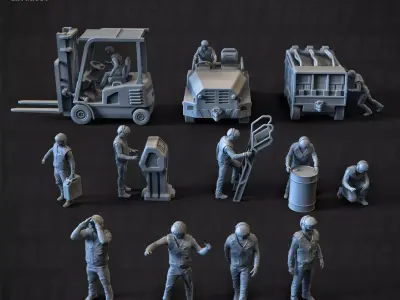 BF-1J Base Ground Crew 15mm props not included 3D print model