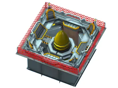 isometrical bomb torpedo launcher upgrade 01 Low-poly 3D model
