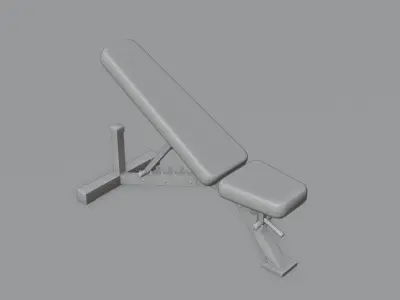 Weight Bench 4K and 2K Textures Low-poly 3D model