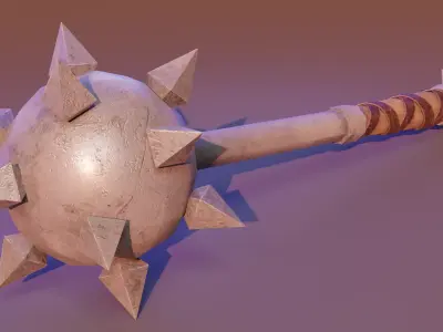 Morning star weapon Free low-poly 3D model