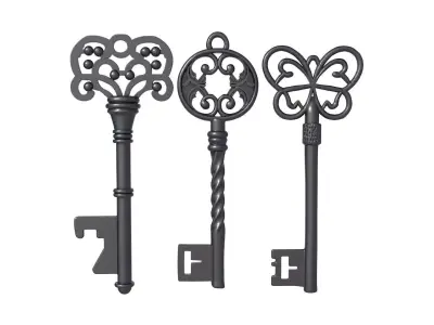 Heart Key - key printer - vintage key 3D print model