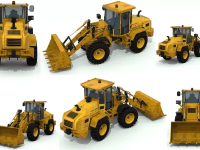 bulldozer truck Low-poly 3D model