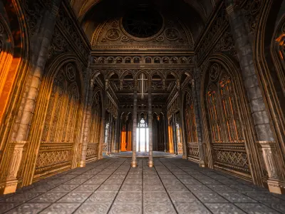 GOTHIC MODULAR BUILDING 3 Low-poly 3D model