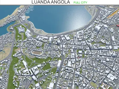 Luanda Angola 45km AI Low-poly 3D model