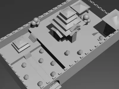 Low Poly Castle 1 building Low-poly 3D model
