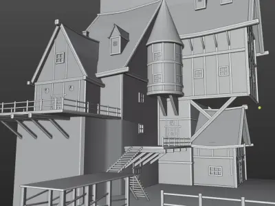 Fantasy medieval house 3D model