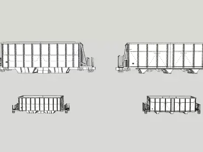TrinityRail and FCA Versaflood Aggregate Hoppers HO and N 3D print model