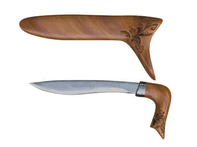 Badik Traditional Weapon From Makasar Indonesia 3D model