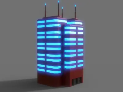 PBR Sci-Fi Building A39 Low-poly 3D model