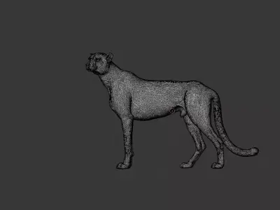 Cheetah Miniature Low-poly 3D model