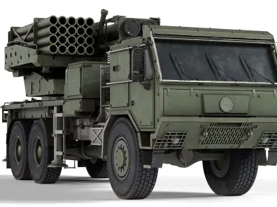PULS Multiple Rocket Launcher Low-poly 3D model