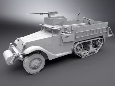 M3 Half Track Scale model 3D print model