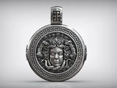Medusa Gorgona Head Snake Ancient Greece Antique Pendant 3D print model
