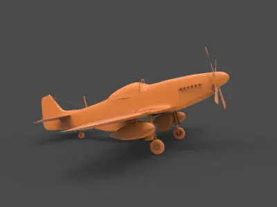 P-51 Mustang 3D print model