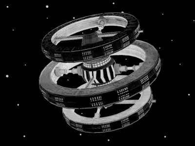 Space Station Low Poly 3D model
