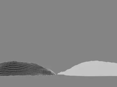 Photorealistic Gravel Moud Low-poly 3D model
