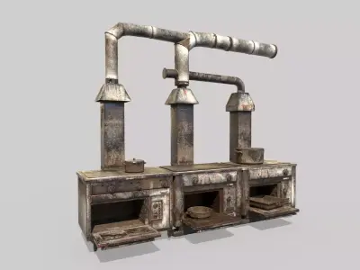 Ruined  Industrial Ovens  3D model