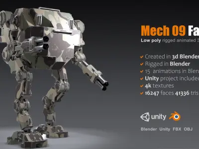 Mech 09 - Faton Low-poly 3D model