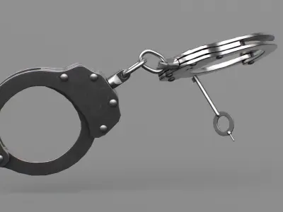 Handcuffs steel Low-poly 3D model